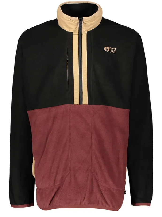 Fleecepullover "Mathew" in Schwarz/ Rot