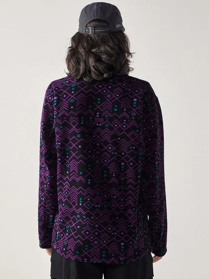 Fleecepullover "Mora Mid" in Lila/ Schwarz