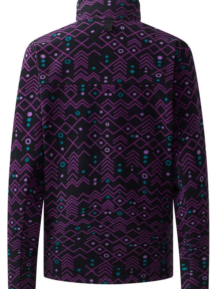 Fleecepullover "Mora Mid" in Lila/ Schwarz