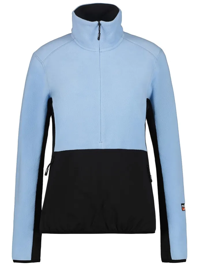 Fleecepullover "Peltoniemi" in Hellblau/ Schwarz