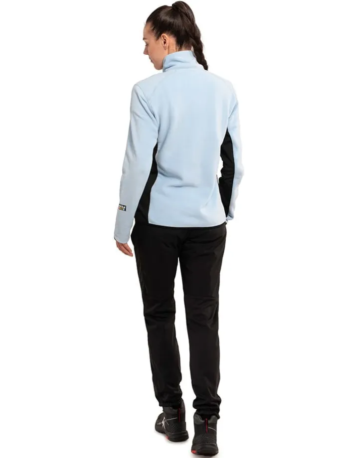 Fleecepullover "Peltoniemi" in Hellblau/ Schwarz