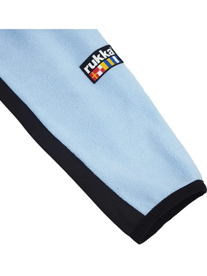 Fleecepullover "Peltoniemi" in Hellblau/ Schwarz