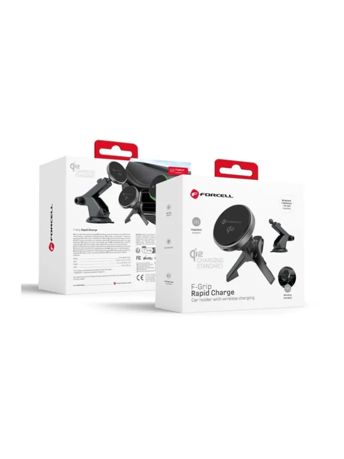FORCELL F-GRIP Kfz-Halter Qi2 15W MagSafe induktiv Grau