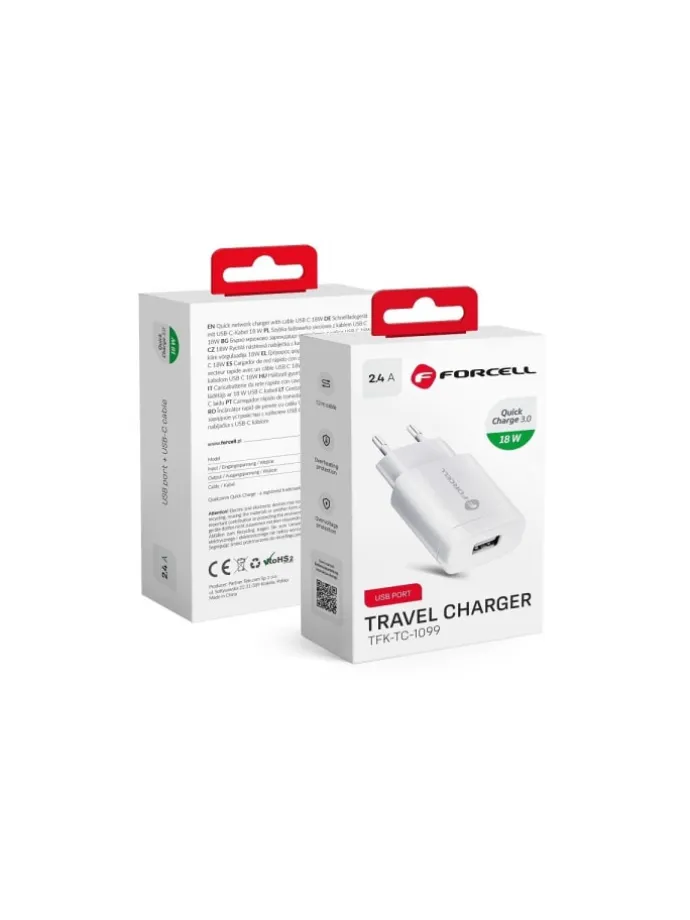 FORCELL USB Ladegerät 2A QC 3.0 Schnellladegerät Netzteil