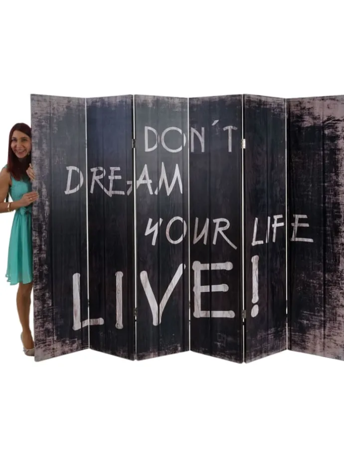 Foto-Paravent im Shabby-Look, 180x240cm, Spruch