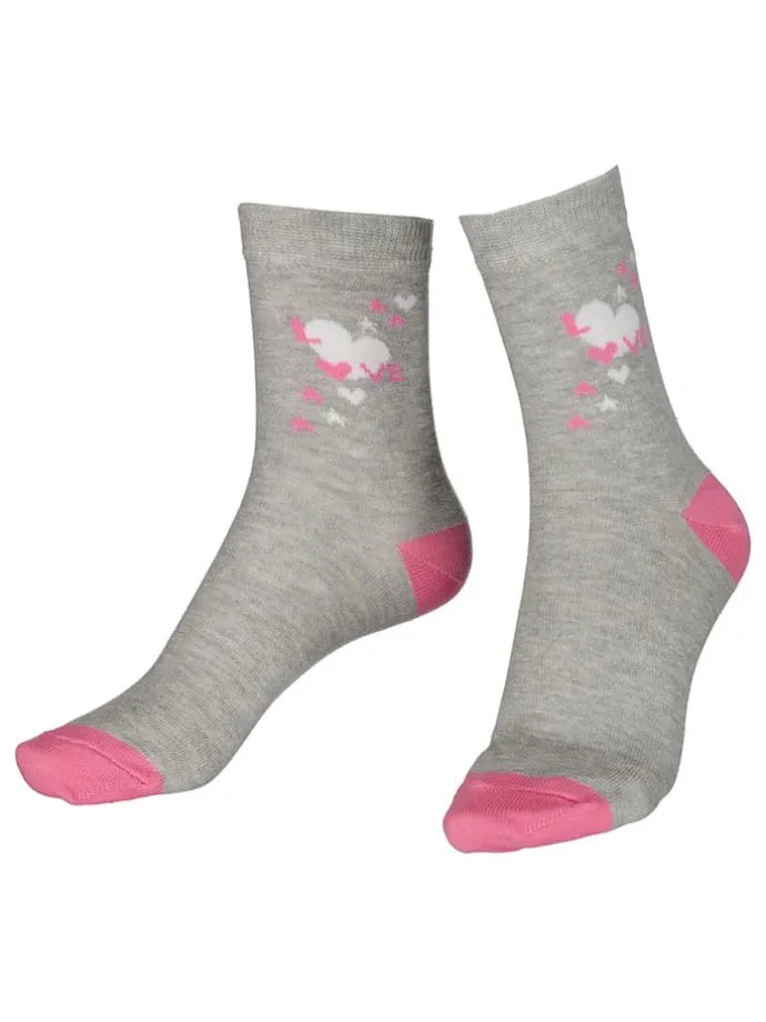 Für Mädchen 5er-Set: Socken in Rosa/ Grau