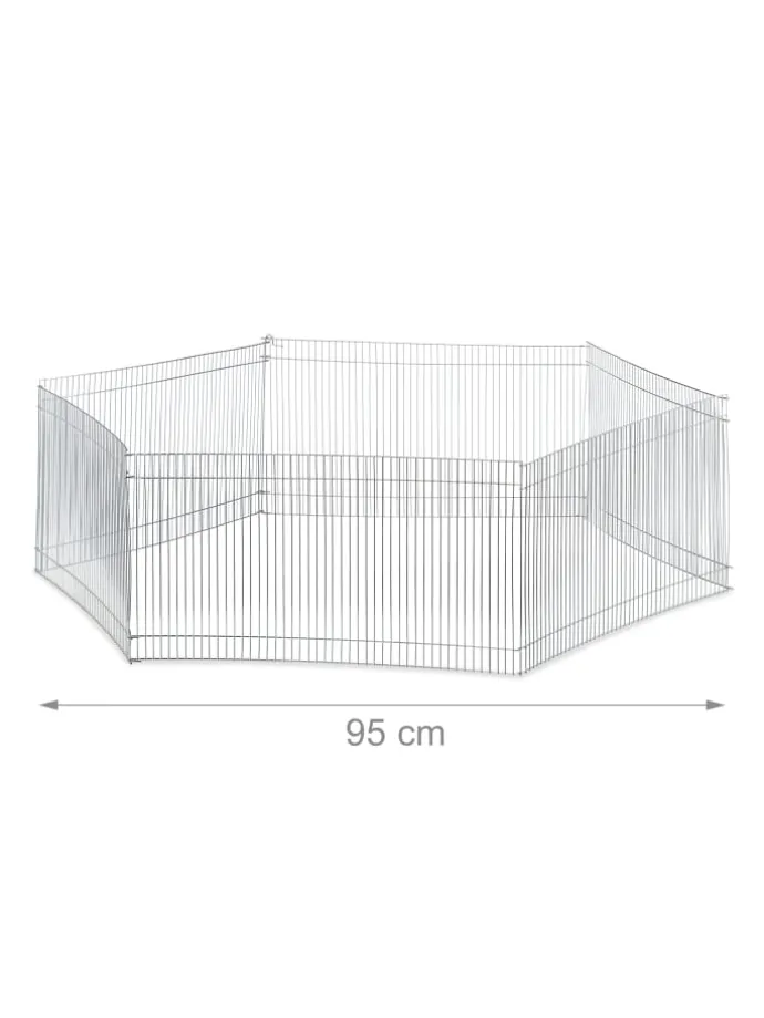 Freilaufgehege Kleintiere in Silber - (H) 27 cm