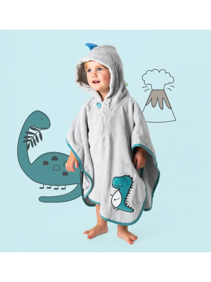 Frottee Badeponcho in Grau