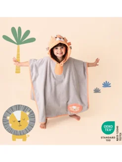 Frottee Badeponcho in Orange