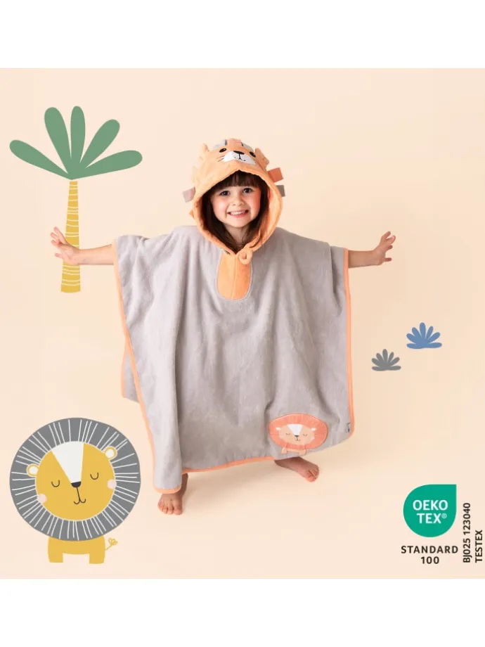 Frottee Badeponcho in Orange