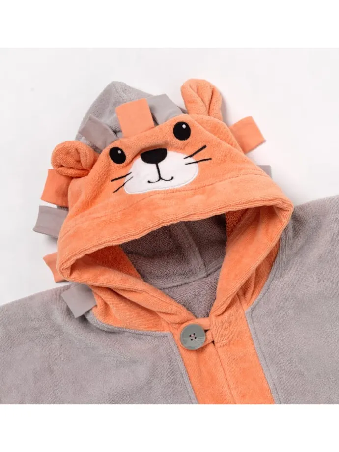 Frottee Badeponcho in Orange
