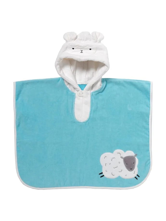 Frottee Badeponcho in Weiß