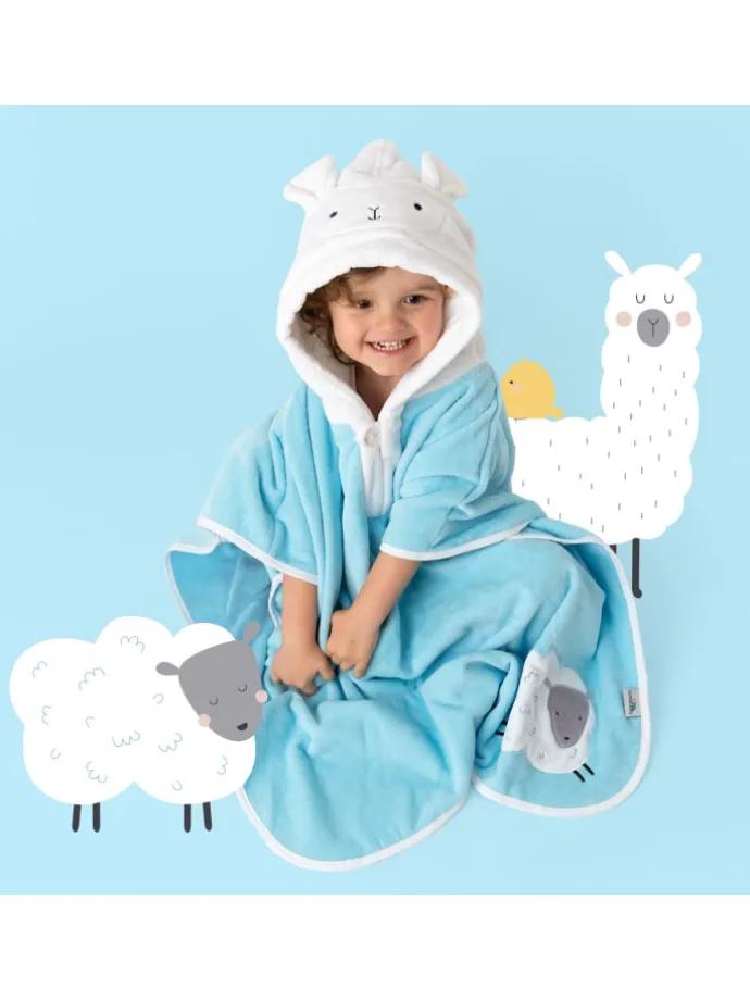 Frottee Badeponcho in Weiß