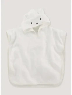 Frottee Poncho in naturweiss