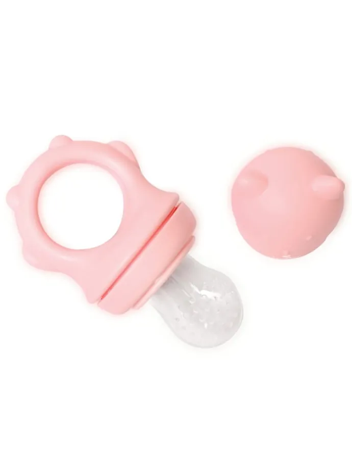 Fruchtsauger 2 in 1 Beißring in rosa