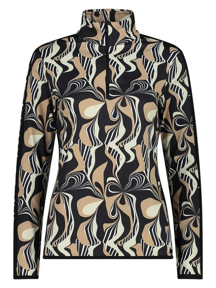 Funktionslongsleeve in Schwarz/ Beige