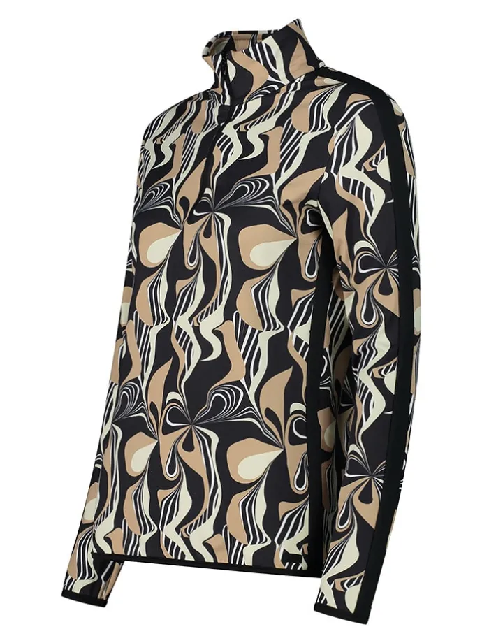 Funktionslongsleeve in Schwarz/ Beige