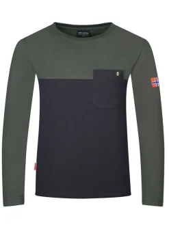 Funktionsshirt "Bergen" in Dunkelblau/ Khaki