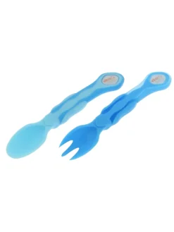 Gabel- und Löffelset, 2er-Set blau