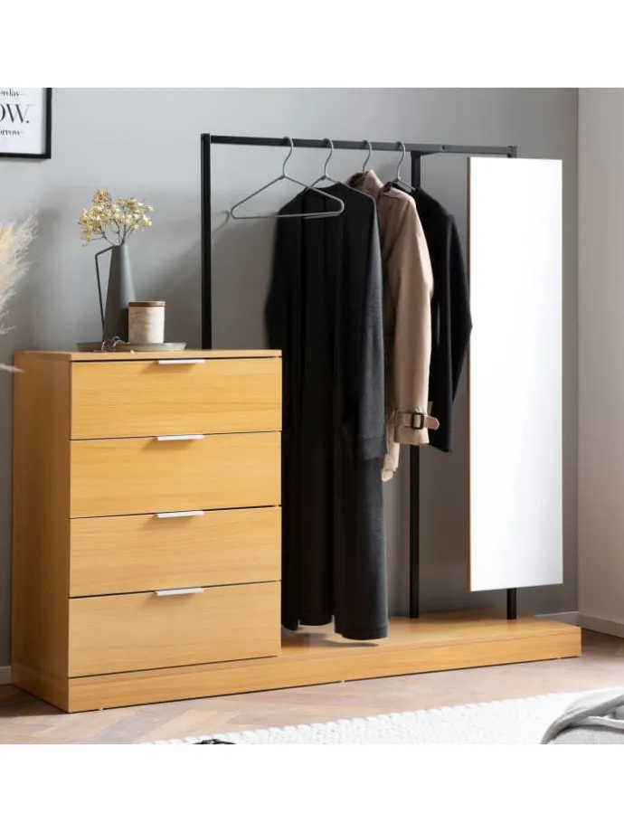 Garderobe Eiche-Dekor 145x138x40,5 cm Flurgarderobe Modern,