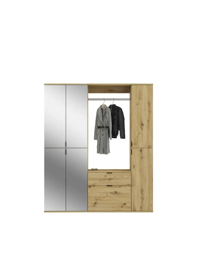 Garderobenkombination (B/H/T: 152x193x34 cm) in Artisan Eiche Nachbildung