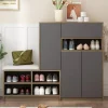 Garderobenset in Grau mit Sitzbank 4 Haken und Schubladen 100x180x35 cm
