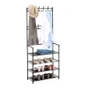 Garderobenständer in Schwarz - (B)59,5 x (H)150,5 x (T)25 cm