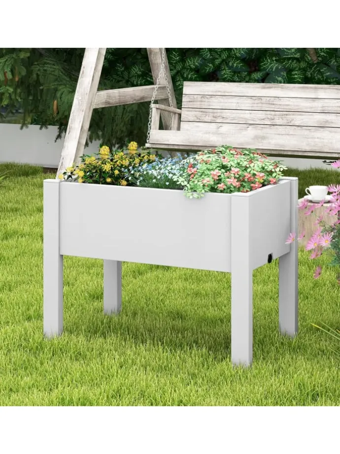 Gartenbeet selbstbewässernd 76x45x61cm in Weiß