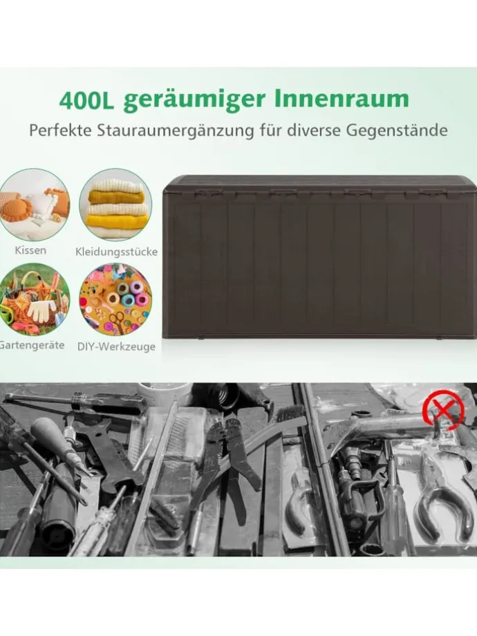 Gartenbox 400 L in Braun