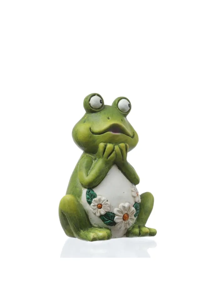 Gartenfigur Frosch Rosie Tierfigur für Beet Gartendeko H: 16cm in grün