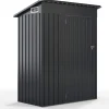 Gartenhaus Metall 1,88 m³ Türgröße: 72,5x159cm in Grau