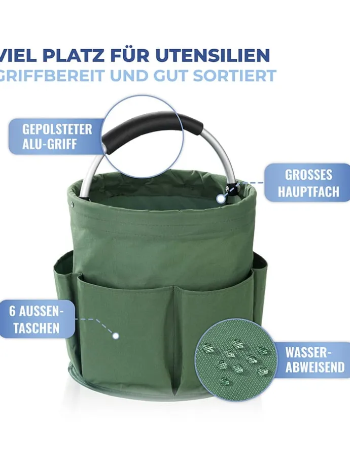 Gartenkorb "Maximex" in Grün - (H)26,5 x Ø 28 cm