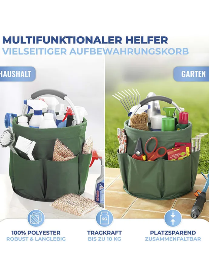 Gartenkorb "Maximex" in Grün - (H)26,5 x Ø 28 cm