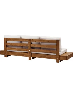 Gartensofa MARETTIMO in Braun/Weiß - (W) 230 x (H) 70 x (L) 68 cm