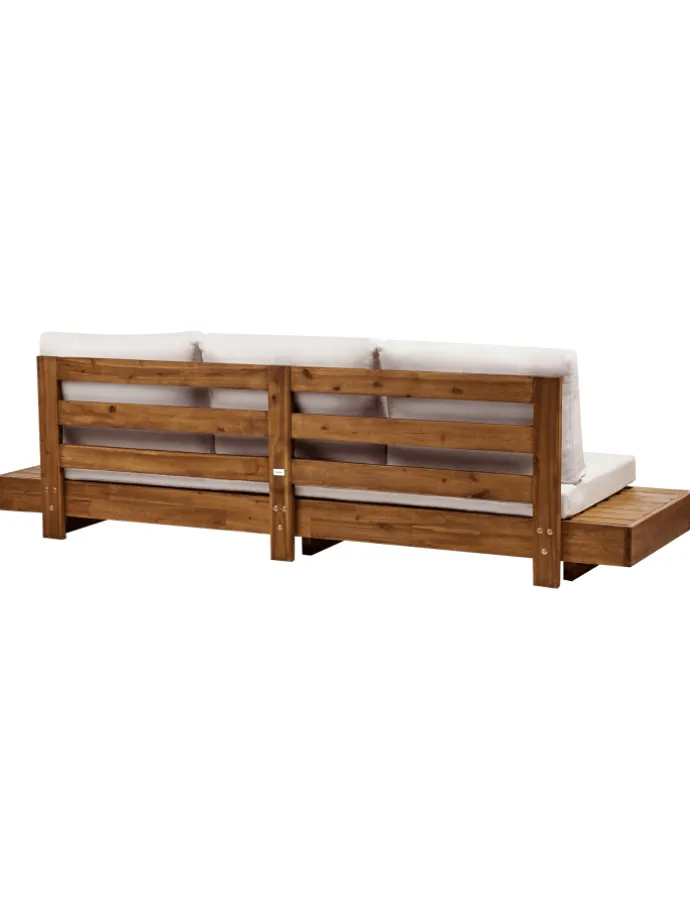 Gartensofa MARETTIMO in Braun/Weiß - (W) 230 x (H) 70 x (L) 68 cm