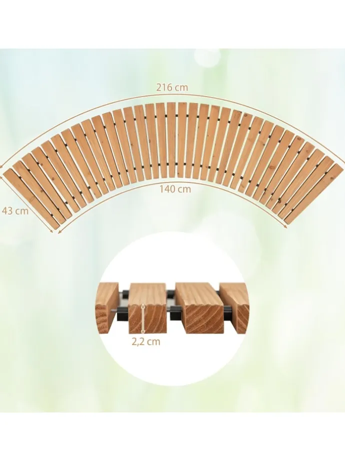 Gartenweg Holz ausrollbar 216x43cm in Beige