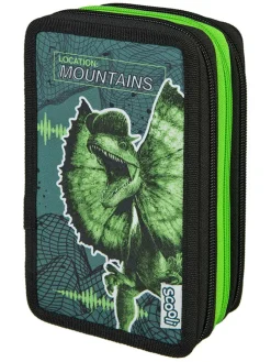 Gefülltes Federmäppchen "Jurassic World" in Grün - (B)20 x (H)13 x (T)7,5 cm