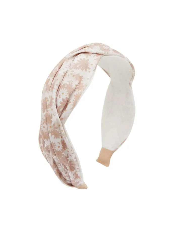 Geflochtener Haarreif flowers' in beige