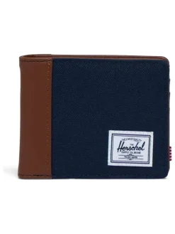 Geldbörse "Hank" in Dunkelblau/ Braun - (B)9 x (H)11 x (T)1 cm