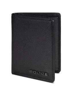 Geldbörse RFID Leder 9,5 cm ausklappbar in black