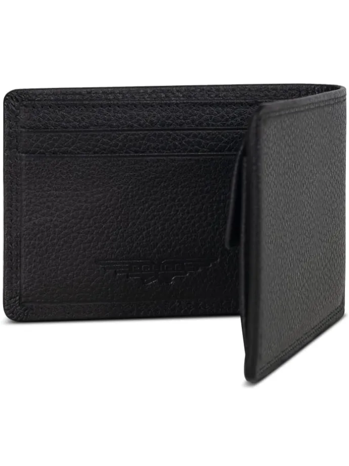 Geldbörse RFID Schutz Leder 10.5 cm in black