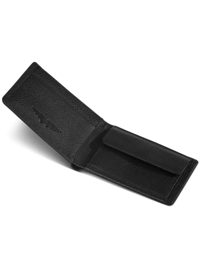 Geldbörse RFID Schutz Leder 10.5 cm in black