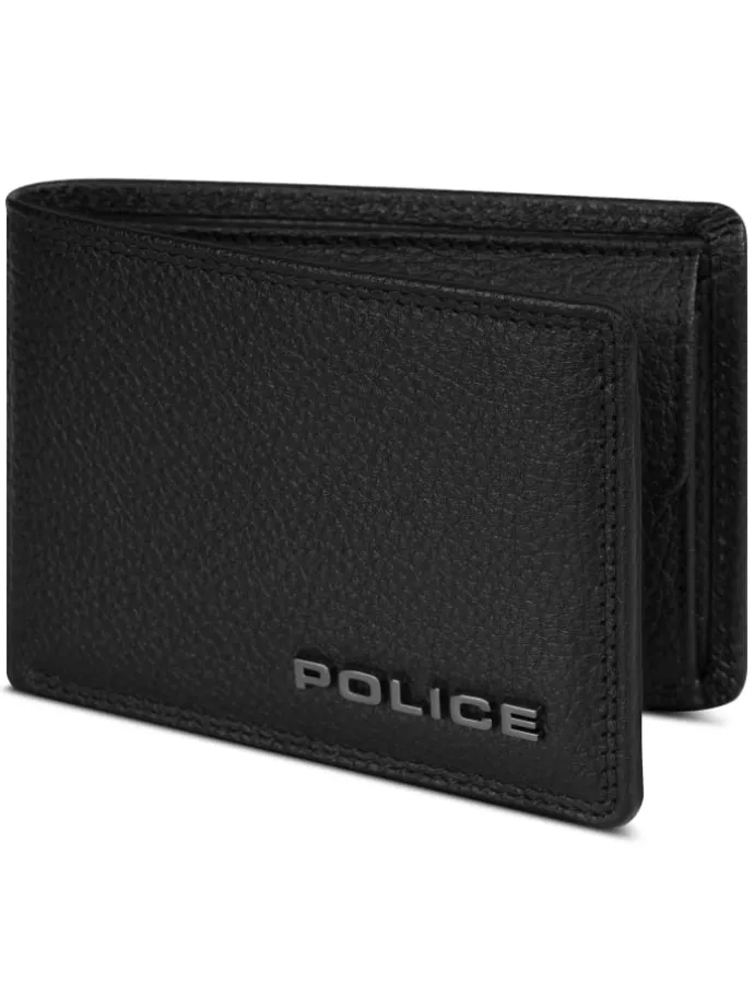 Geldbörse RFID Schutz Leder 10.5 cm in black