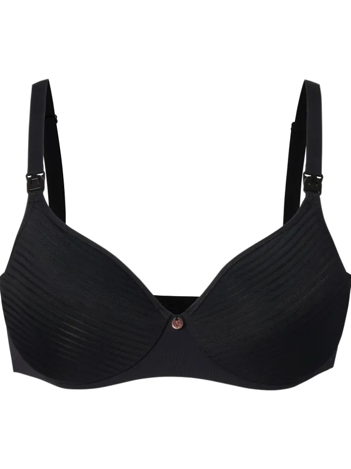 Gepolsterter Still-Bh Spacer Stripe Nursing Bra in Black