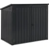 Gerätehaus mit Holzunterstand MOENA in Grau - (W) 158 x (H) 134 x (L) 96 cm