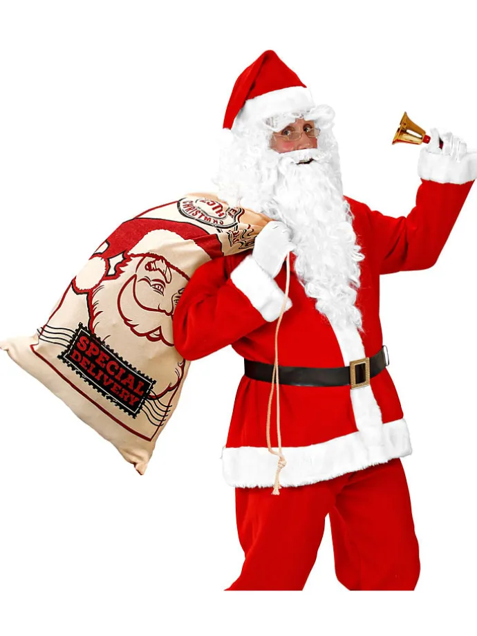 Geschenkesack "Santa Claus" in Beige/ Rot - (B)50 x (H)80 cm