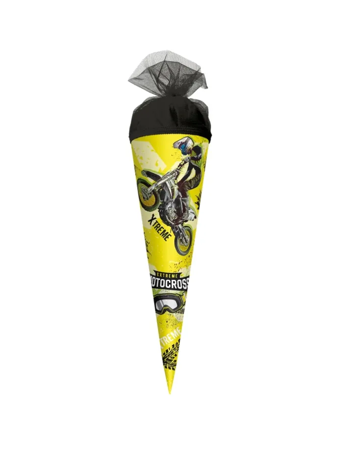 Geschenk-Schultüte klein Extreme Motocross 50 cm in Gelb