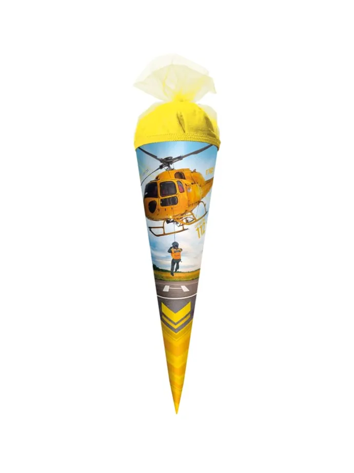 Geschenk-Schultüte klein Helikopter 50 cm in Gelb