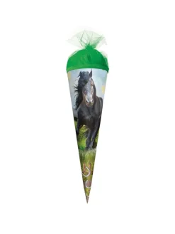 Geschenk-Schultüte klein Power Horse 50 cm, rund in Grün