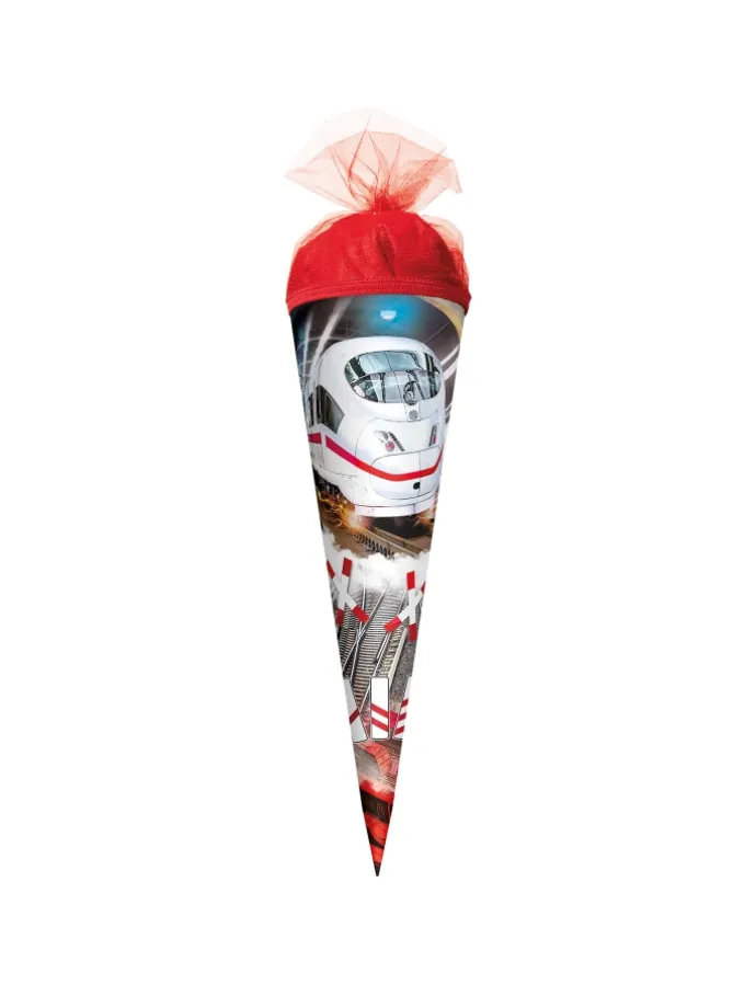 Geschenk-Schultüte klein Schnellzug 50 cm in Rot